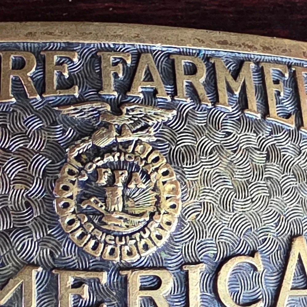 FFA Future‎ Farmers of America Belt Buckle Gold Tone Brass USA Made Education